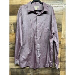 Duluth Trading Co Mens 2XLT Tall Long Sleeve Button Down Shirt Purple Burgundy
